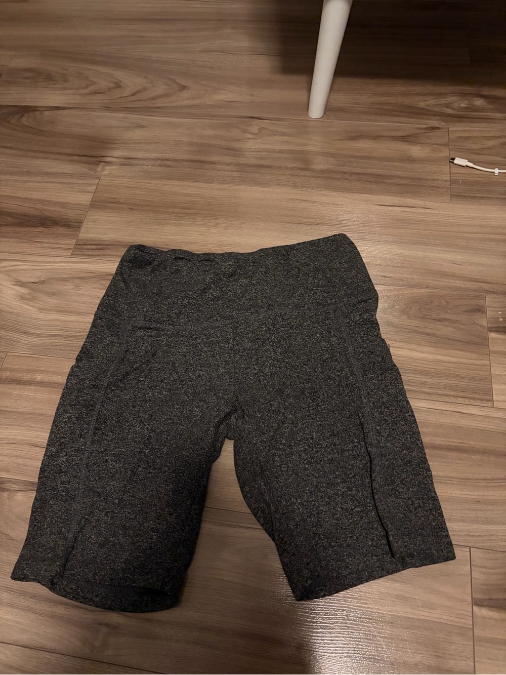 Shosho Charcoal Gray High-Waist Athletic Bike Shorts